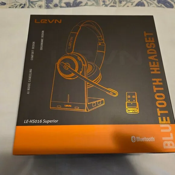 LEVN Wireless Headset, Wireless Headset with Mic for Work, AI Noise Cancelling, - Picture 1 of 7